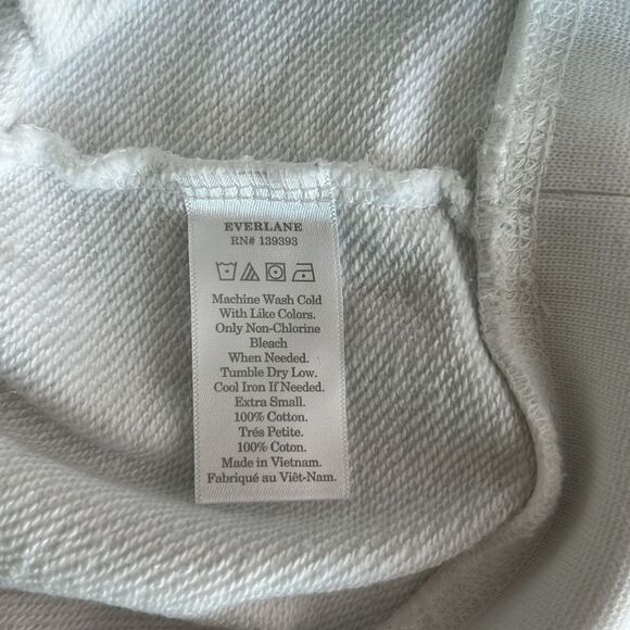 NWOT Everlane The 100% Human Unisex French Terry Crew Neck in White Size XS - Picture 6 of 9